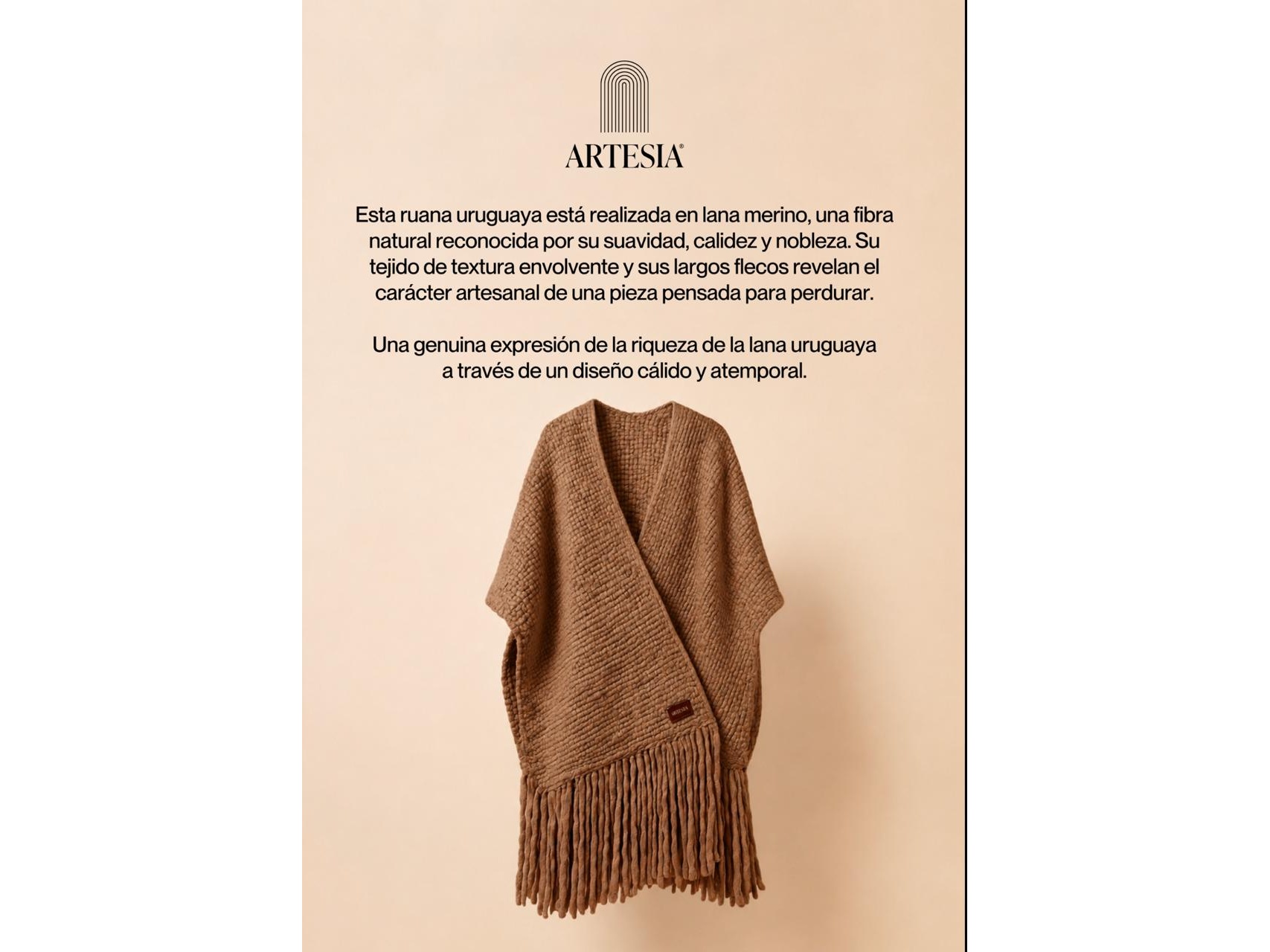 Ruana Artesanal de Artesia - Tradición Textil Uruguaya